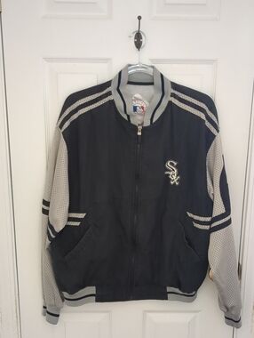 Genuine Merchandise Black and Gray Chicago White Sox Varsity Bomber Jacket